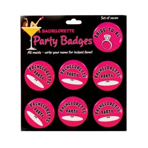 Bachelorette Party Badges - Pack Of 7