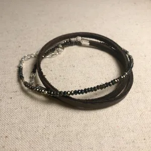 Chocolate Sparkle and Leather Wrap