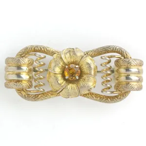 Citrine & Vermeil Sterling German Brooch