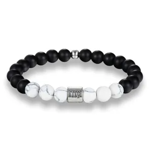 Classy Men Virgo White Beaded Zodiac Bracelet