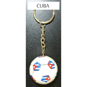 Cuba Soccer Ball Metal Key Chain