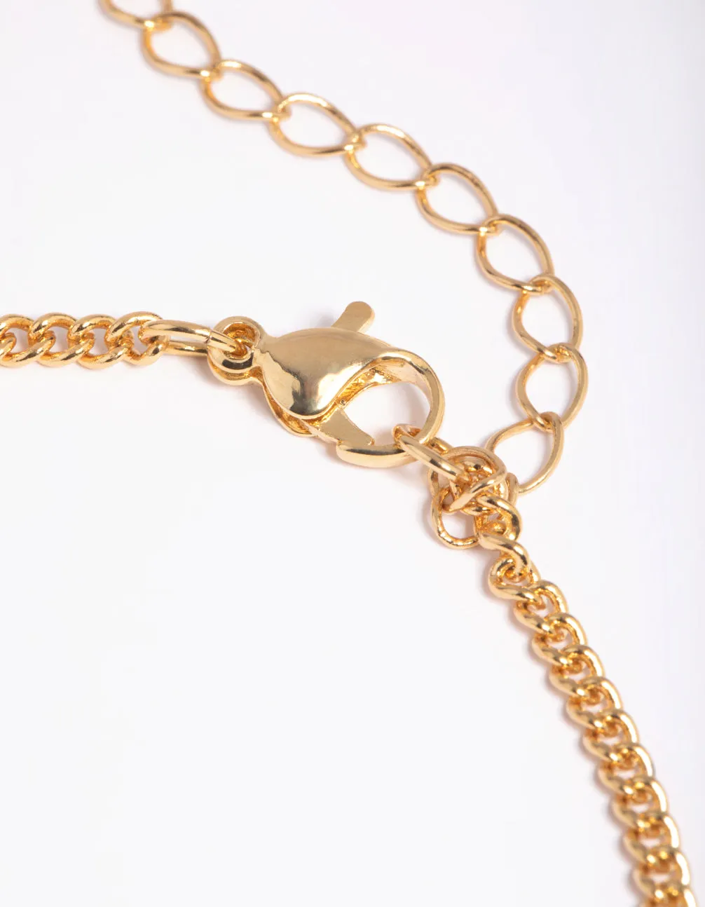 Gold Plated Figaro & Freshwater Pearl Anklet Set