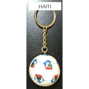 Haiti Soccer Ball Metal Key Chain