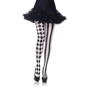 Harlequin Pantyhose - Black/white