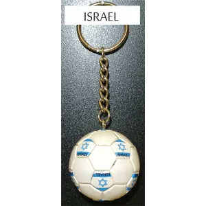 Israel Soccer Ball Metal Key Chain