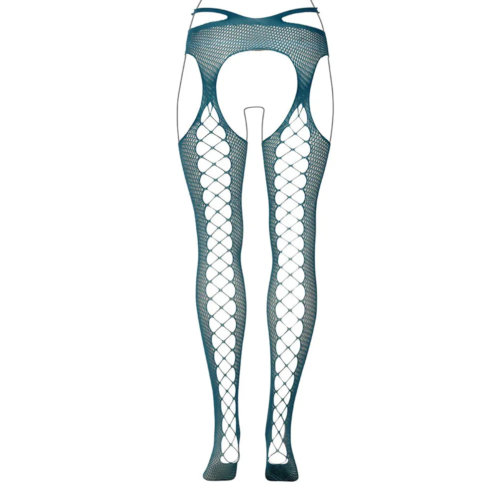 Le Désir Blue Strappy Suspender Pantyhose XL