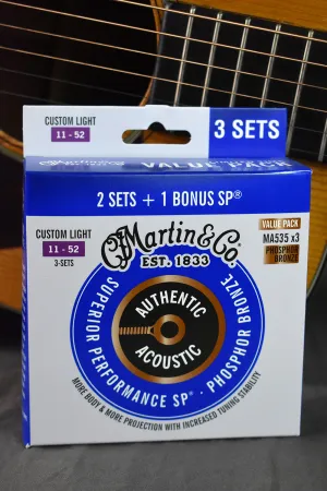 Martin Authentic Acoustic SP Value Pack Custom Light (.011 - .052)