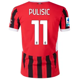 Puma AC Milan Authentic Christian Pulisic Home Jersey w/ Serie A Patch 24/25 (Puma Red/Puma Black)