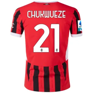 Puma AC Milan Authentic Samuel Chukwueze Home Jersey w/ Serie A Patch 24/25 (Puma Red/Puma Black)