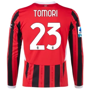 Puma AC Milan Fikayo Tomori Home Long Sleeve Jersey w/ Serie A Patch 24/25 (Red/Black)