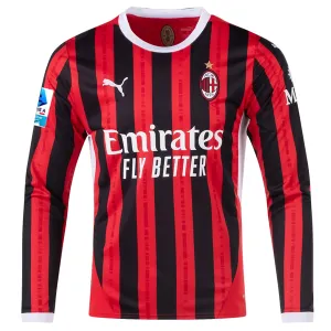 Puma AC Milan Home Long Sleeve Jersey w/ Serie A Patch 24/25 (Red/Black)