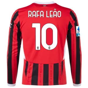 Puma AC Milan Rafa Leao Home Long Sleeve Jersey w/ Serie A Patch 24/25 (Red/Black)