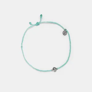 Pura Vida Anklet Scallop Charm Silver Seafoam One Size