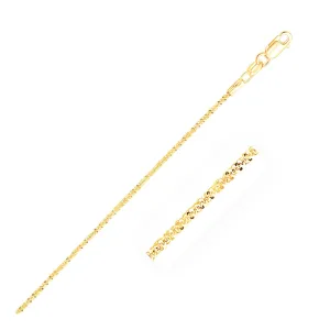 Size: 10'' - 10k Yellow Gold Sparkle Anklet 1.5mm