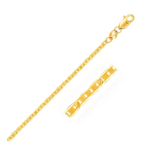 Size: 10'' - 14k Yellow Gold Mariner Link Anklet 1.7mm