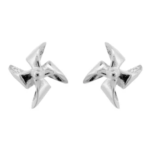 Sunny Days - Sterling Silver Pinwheel Stud Earrings