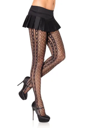 Swirl Net Pantyhose Black - Leg Avenue