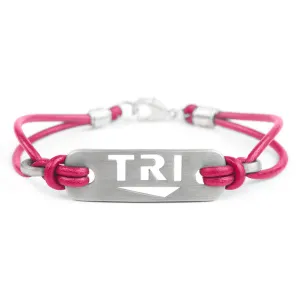 TRI - Triathlon Pink Leather Rope Bracelet