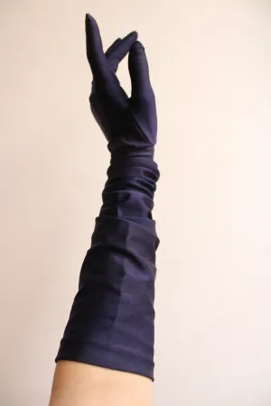 Vintage 1990s Navy Blue Opera Gloves