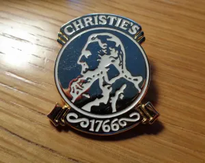 Vintage Christies UK Auction House Commemorative Badge