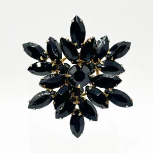 Vintage Layered Black Stone Brooch by Regency